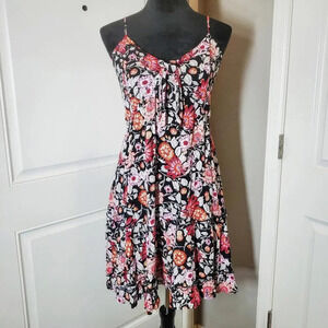 Maurices Black Floral Mini Dress Size XS